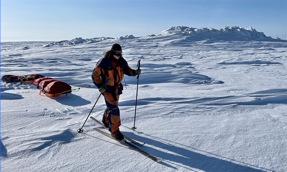 sledder on sea ice